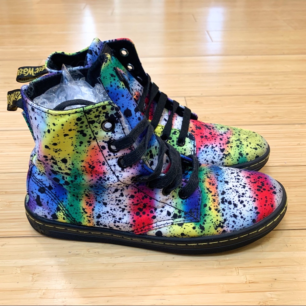 DR. MARTENS spray paint splatter hackney boots, 6.